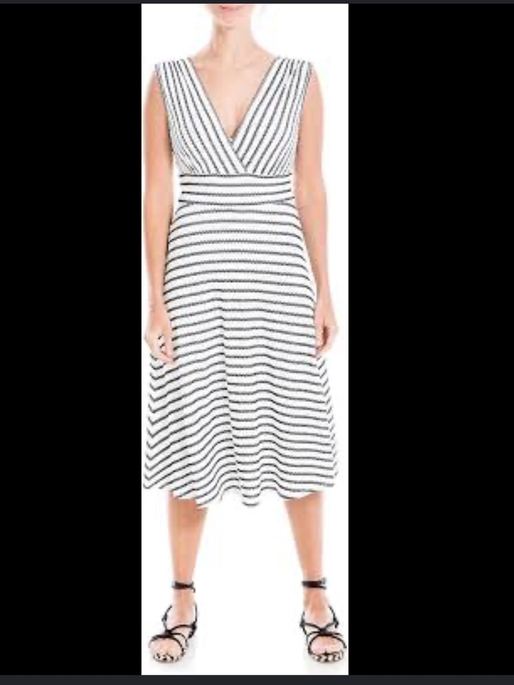 EUC Max Studio Black and White Striped Dress, size L
